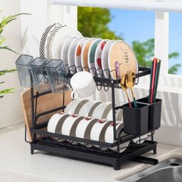 Escorredor de Louça Pia Bancada Prato Talheres Utensilios Copo Cozinha Resistente Multiuso Limpeza - 7
