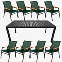 Ver imagem 1 de Jogo de Mesa Ripada 8 Cadeiras Praia de Jardim Piscina Jantar Verde