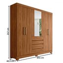 Ver imagem 4 de Guarda-roupa Casal Ópera 6 Portas 4 Gavetas com Espelho Nogueira Touch - Demóbile