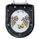 Ver imagem 1 de Tampa de Vaso Poliéster Decorada Borboleta Luna Preto para louça Icasa