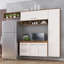 Ver imagem 4 de Armário de Cozinha Compacta Lua 4 Portas 2 Gavetas - Castanho/off White