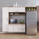 Ver imagem 5 de Armário de Cozinha Compacta Lua 4 Portas 2 Gavetas - Castanho/off White