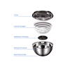 Secador Centrifuga Lavadora Salada Cozinha Secadora Legumes Verduras Aço Inox - 8