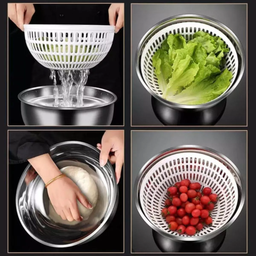 Secador Centrifuga Lavadora Salada Cozinha Secadora Legumes Verduras Aço Inox - 9