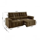 Ver imagem 5 de Sofá Santiago 2,20m Retrátil/reclinável Suede Marrom - Xflex Sofás