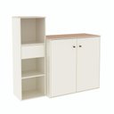 Ver imagem 5 de Conjunto de Escritório 2 Peças Smart Office Livreiro e Aparador Buffet - Off White e Cedro