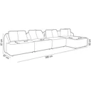 Ver imagem 4 de Sofá 5 Lugares com Chaise Direito Sala Living 394cm Arlo F04 Bouclê Off White - Lyam Decor
