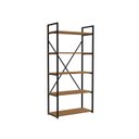 Ver imagem 3 de Estante para Livros Livreiro 5 Prateleiras Kappesberg Industrial 150cm Canela/Preto Fosco - LI006