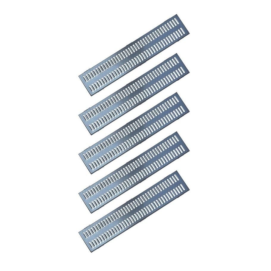 Kit 5 Ralo Grelha Linear e Caixilho Aço Galvanizado 20x100cm