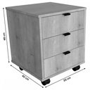 Ver imagem 3 de Mesa de Cabeceira Dumbo 3 Gavetas com Rodízios Branco - Falkk