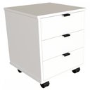 Ver imagem 2 de Mesa de Cabeceira Dumbo 3 Gavetas com Rodízios Branco - Falkk