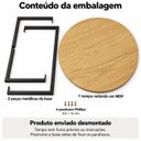 Ver imagem 5 de Mesa de Centro Auxiliar Mesa de Apoio para Sala de Estar Redonda 60cm Madeira MDF Aço Carbono
