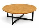 Ver imagem 1 de Mesa de Centro Auxiliar Mesa de Apoio para Sala de Estar Redonda 60cm Madeira MDF Aço Carbono