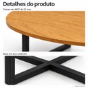 Ver imagem 6 de Mesa de Centro Auxiliar Mesa de Apoio para Sala de Estar Redonda 60cm Madeira MDF Aço Carbono
