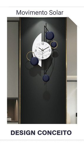 Relógio De Parede 3d Metal Solar Design Europeu Luxuoso 79cm - 6