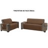 Kit Capa Protetor de Sofá 2 e 3 Lugares Classic Face Única Assento 1,10m e 1,50m Decorativo:Marrom - 4