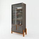 Ver imagem 3 de Cristaleira 4 Portas Vidro MDF Cinza Perola 83cm Lizz