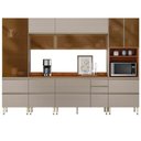 Ver imagem 1 de Cozinha Modulada Proença 6 Peças com Paneleiro 1 Forno e Aéreo 120cm Nogueira Touch/nude Prime Tx