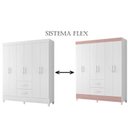 Ver imagem 2 de Guarda Roupa Casal Mobi 06 Portas Branco Rosa Flex - Móveis Albatroz