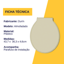 Ver imagem 3 de Assento Tampa para Vaso Sanitário Oval Almofadado Especial Econômico Cor Bege Durín
