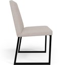 Ver imagem 5 de Cadeira para Sala de Jantar Base Aço Industrial Preto Dafne L02 Linho Bege - Lyam Decor