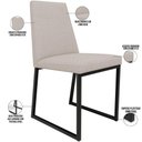 Ver imagem 3 de Cadeira para Sala de Jantar Base Aço Industrial Preto Dafne L02 Linho Bege - Lyam Decor