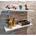 Ver imagem 2 de Kit 2 Prateleiras Brancas 100% Mdf 60x20 C Suporte Tucano