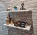 Ver imagem 1 de Kit 2 Prateleiras Brancas 100% Mdf 60x20 C Suporte Tucano