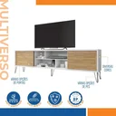 Ver mais imagens de Rack para TV até 75 Polegadas Industrial 220cm em BP Porta Ripada Multiverso