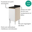 Ver imagem 3 de Balcão com Tampo 1 Porta MDF 40 cm Kali 1221822 Bianco Toq Branco Nicioli