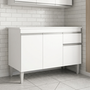 Ver imagem 7 de Armário Balcão Gabinete Jade P/ Cozinha Compacta Modulada Área Gourmet Dispensa 1m 3 Portas 1 Gaveta