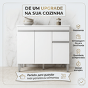 Ver imagem 2 de Armário Balcão Gabinete Jade P/ Cozinha Compacta Modulada Área Gourmet Dispensa 1m 3 Portas 1 Gaveta