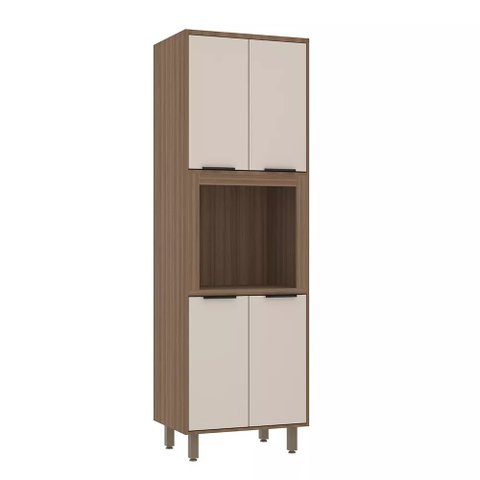 Torre Cozinha C/ Nicho Microondas / Forno 70 - Módulo Cozinha Aspen - Luciane 0416:vanilla / Beige