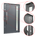 Ver imagem 3 de Porta Pivotante Alumínio Lambril Visione c/Pux.Esq. Elite Cinza 216x130 Brimak