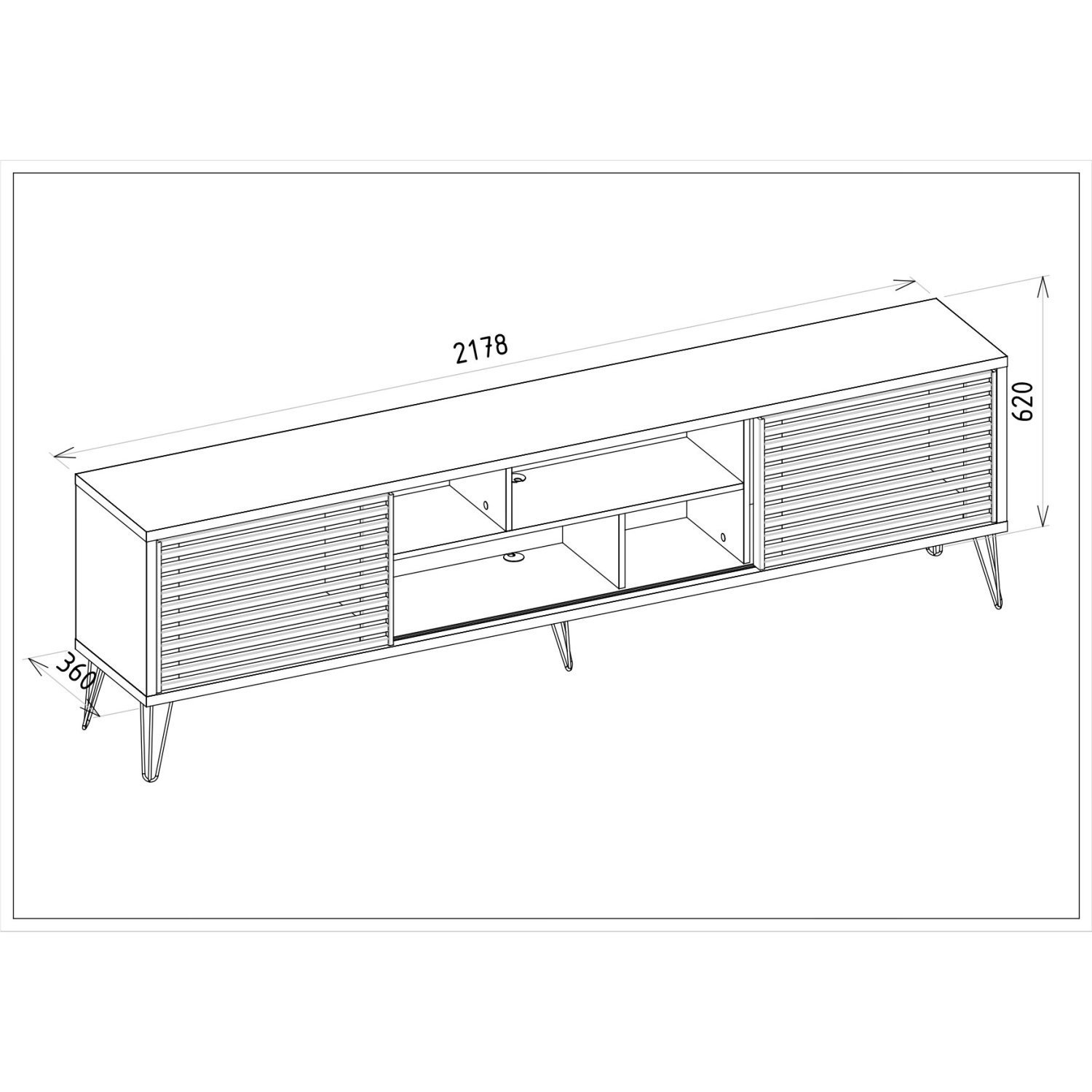 Rack para TV até 75 Polegadas Industrial Retrô 220cm em BP Porta Pier Multiverso CabeCasa MadeiraMadeira - 4