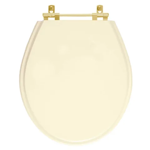 Assento Sanitário Ravena Creme para vaso Deca Com Ferragem Dourada