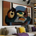 Ver imagem 5 de Quadro Decorativo Pablo Picasso Natureza Com Bandolim E Bolo:60x40 cm/PRETA