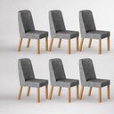 Ver imagem 1 de Kit 6 Cadeiras Maciça de Jantar Estofada Iza- Arbo Design