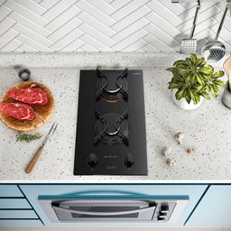 Cooktop 2 Bocas Preto Mesa de Vidro Atlas U Top Bivolt - 4