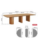 Ver imagem 5 de Mesa de Jantar Celebra 12 Lugares Retangular MDF Laminado 300cm Amêndoa Decorise