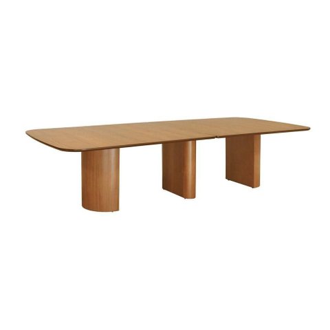 Mesa de Jantar Celebra 12 Lugares Retangular MDF Laminado 300cm Amêndoa Decorise