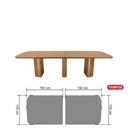 Ver imagem 3 de Mesa de Jantar Celebra 12 Lugares Retangular MDF Laminado 300cm Amêndoa Decorise