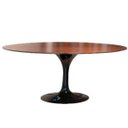 Ver imagem 1 de Mesa de Jantar Tulipa Saarinen Oval 160x90 Cm Tampo Imbuia Base Preta Linn Design Decor