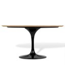 Ver imagem 2 de Mesa de Jantar Tulipa Saarinen Oval 160x90 Cm Tampo Imbuia Base Preta Linn Design Decor