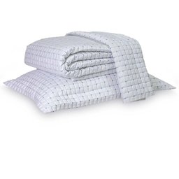 Colcha King 300 Fios Paris - Artelassê Branco/azul Lami - 2