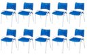 Ver imagem 2 de Cadeira Iso Base Branco Escola, Escritório Azul Kit 10 Un