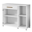 Ver imagem 3 de Balcão 3 Portas 1 Gaveta para Microondas com Rodinhas Branco