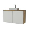 Ver imagem 2 de Gabinete de Banheiro com Cuba 110cm 65cm Nature Marrom/Carvalho/Branco