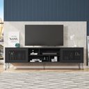 Ver imagem 1 de Rack para TV até 75 Polegadas Industrial Retrô 220cm em BP Porta Telada Multiverso
