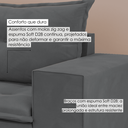 Ver imagem 4 de Sofá Fixo 5 Lugares Dunas 2,20m Veludo Cinza